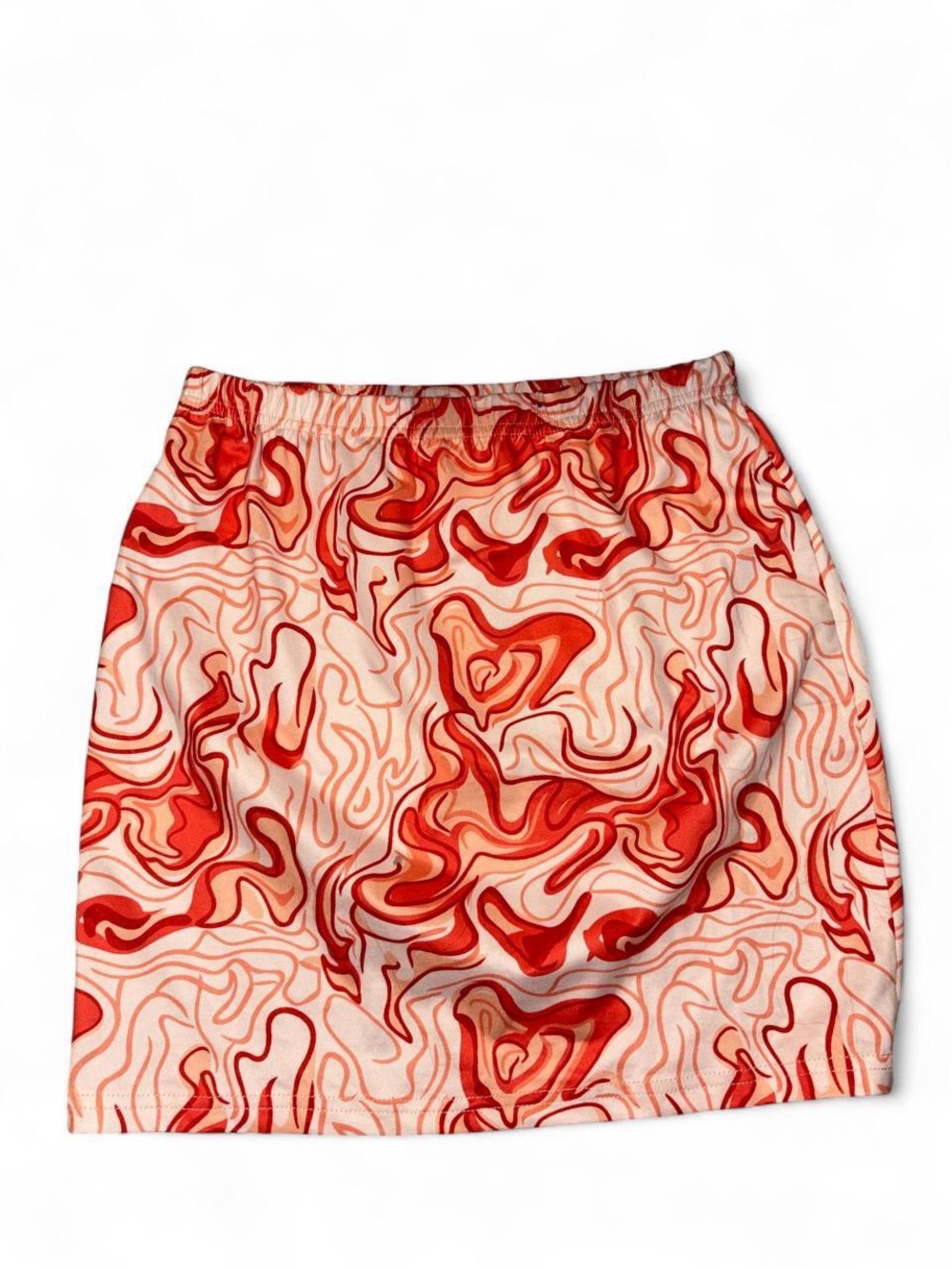 SHEIN Red Swirl Print Mini Skirt